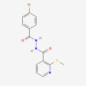 molecular formula C14H12BrN3O2S B13354812 4-bromo-N'-[2-(methylsulfanyl)pyridine-3-carbonyl]benzohydrazide 