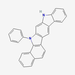 molecular formula C28H18N2 B13354836 14-Phenyl-12,14-dihydrobenzo[a]indolo[3,2-h]carbazole 