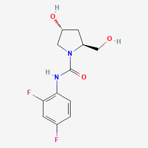 molecular formula C12H14F2N2O3 B13354840 (2S,4R)-N-(2,4-Difluorophenyl)-4-hydroxy-2-(hydroxymethyl)pyrrolidine-1-carboxamide 