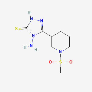 molecular formula C8H15N5O2S2 B13354846 4-amino-5-[1-(methylsulfonyl)piperidin-3-yl]-4H-1,2,4-triazole-3-thiol 