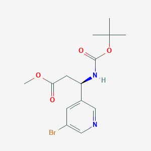 Methyl (R)-3-(5-bromopyridin-3-yl)-3-((tert-butoxycarbonyl)amino)propanoate