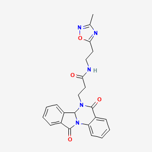 molecular formula C23H21N5O4 B13354922 3-(5,11-dioxo-6a,11-dihydroisoindolo[2,1-a]quinazolin-6(5H)-yl)-N-[2-(3-methyl-1,2,4-oxadiazol-5-yl)ethyl]propanamide 