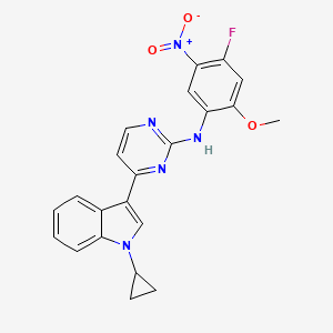 4-(1-Cyclopropyl-1H-indol-3-yl)-N-(4-fluoro-2-methoxy-5-nitrophenyl)pyrimidin-2-amine