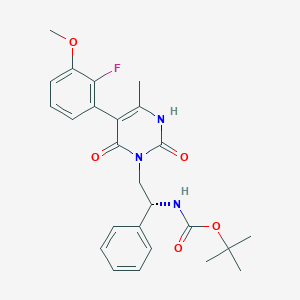 molecular formula C25H28FN3O5 B13354964 (R)-tert-Butyl (2-(5-(2-fluoro-3-methoxyphenyl)-4-methyl-2,6-dioxo-2,3-dihydropyrimidin-1(6H)-yl)-1-phenylethyl)carbamate 