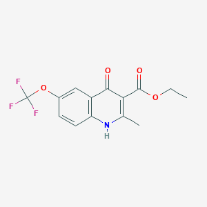 molecular formula C14H12F3NO4 B13354968 Ethyl 2-methyl-4-oxo-6-(trifluoromethoxy)-1,4-dihydroquinoline-3-carboxylate 