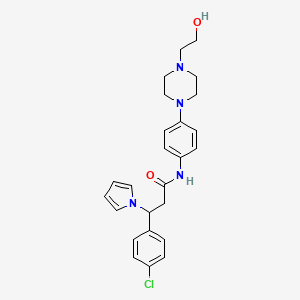 3-(4-chlorophenyl)-N-{4-[4-(2-hydroxyethyl)-1-piperazinyl]phenyl}-3-(1H-pyrrol-1-yl)propanamide