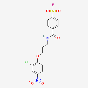 molecular formula C16H14ClFN2O6S B13355008 4-((3-(2-Chloro-4-nitrophenoxy)propyl)carbamoyl)benzene-1-sulfonyl fluoride CAS No. 25313-25-1