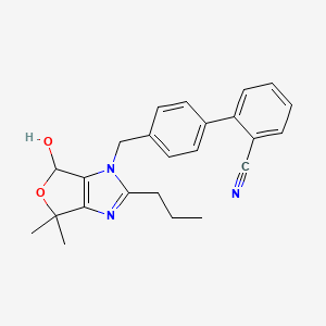 molecular formula C24H25N3O2 B13355021 4'-((6-Hydroxy-4,4-dimethyl-2-propyl-4,6-dihydro-1H-furo[3,4-d]imidazol-1-yl)methyl)-[1,1'-biphenyl]-2-carbonitrile 