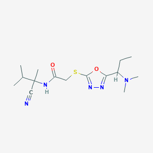 N-(1-cyano-1,2-dimethylpropyl)-2-({5-[1-(dimethylamino)propyl]-1,3,4-oxadiazol-2-yl}sulfanyl)acetamide