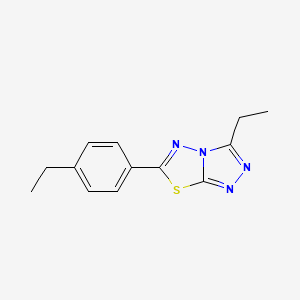 molecular formula C13H14N4S B13355088 3-Ethyl-6-(4-ethylphenyl)[1,2,4]triazolo[3,4-b][1,3,4]thiadiazole 