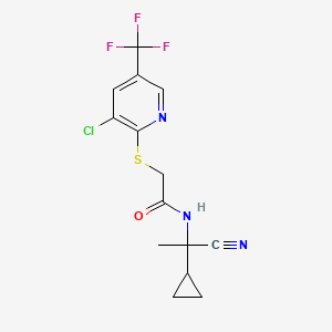 2-((3-Chloro-5-(trifluoromethyl)pyridin-2-yl)thio)-N-(1-cyano-1-cyclopropylethyl)acetamide