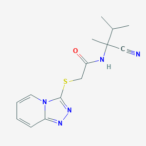 molecular formula C14H17N5OS B13355120 N-(1-cyano-1,2-dimethylpropyl)-2-{[1,2,4]triazolo[4,3-a]pyridin-3-ylsulfanyl}acetamide 