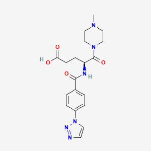 molecular formula C19H24N6O4 B13355185 (S)-4-(4-(1H-1,2,3-Triazol-1-yl)benzamido)-5-(4-methylpiperazin-1-yl)-5-oxopentanoic acid 