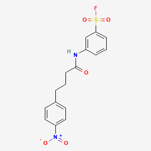 molecular formula C16H15FN2O5S B13355213 3-(4-(4-Nitrophenyl)butanamido)benzene-1-sulfonyl fluoride CAS No. 19160-22-6