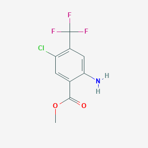 molecular formula C9H7ClF3NO2 B13355224 Methyl 2-amino-5-chloro-4-(trifluoromethyl)benzoate 