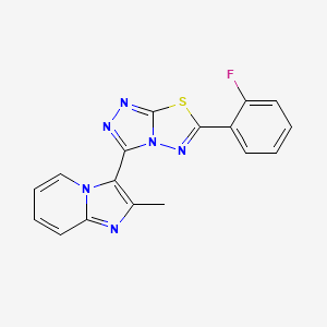 molecular formula C17H11FN6S B13355226 3-[6-(2-Fluorophenyl)[1,2,4]triazolo[3,4-b][1,3,4]thiadiazol-3-yl]-2-methylimidazo[1,2-a]pyridine 