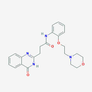 molecular formula C23H26N4O4 B13355240 3-(4-hydroxyquinazolin-2-yl)-N-{2-[2-(morpholin-4-yl)ethoxy]phenyl}propanamide 