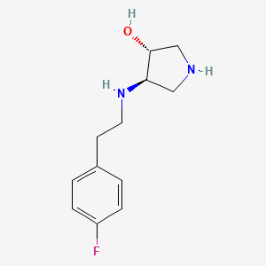 molecular formula C12H17FN2O B13355257 (3R,4R)-4-((4-Fluorophenethyl)amino)pyrrolidin-3-ol 