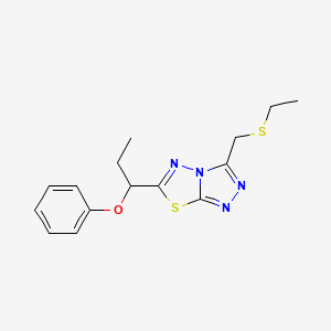 3-[(Ethylsulfanyl)methyl]-6-(1-phenoxypropyl)[1,2,4]triazolo[3,4-b][1,3,4]thiadiazole