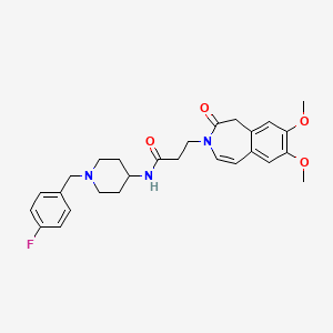 molecular formula C27H32FN3O4 B13355308 3-(7,8-dimethoxy-2-oxo-1,2-dihydro-3H-3-benzazepin-3-yl)-N-[1-(4-fluorobenzyl)-4-piperidinyl]propanamide 