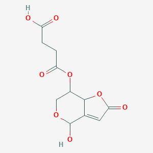 4-((4-Hydroxy-2-oxo-4,6,7,7a-tetrahydro-2H-furo[3,2-c]pyran-7-yl)oxy)-4-oxobutanoic acid