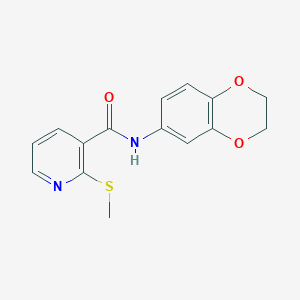 molecular formula C15H14N2O3S B13355327 N-(2,3-dihydro-1,4-benzodioxin-6-yl)-2-methylsulfanylpyridine-3-carboxamide CAS No. 763096-28-2