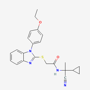 molecular formula C23H24N4O2S B13355334 N-(1-Cyano-1-cyclopropylethyl)-2-((1-(4-ethoxyphenyl)-1H-benzo[d]imidazol-2-yl)thio)acetamide 