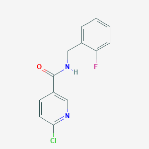 molecular formula C13H10ClFN2O B13355343 6-chloro-N-[(2-fluorophenyl)methyl]pyridine-3-carboxamide 