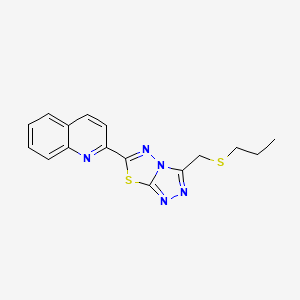 2-{3-[(Propylsulfanyl)methyl][1,2,4]triazolo[3,4-b][1,3,4]thiadiazol-6-yl}quinoline