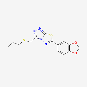 6-(1,3-Benzodioxol-5-yl)-3-[(propylsulfanyl)methyl][1,2,4]triazolo[3,4-b][1,3,4]thiadiazole