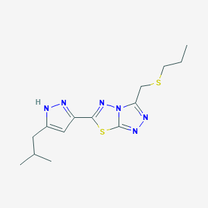 6-[5-(2-methylpropyl)-1H-pyrazol-3-yl]-3-[(propylsulfanyl)methyl][1,2,4]triazolo[3,4-b][1,3,4]thiadiazole