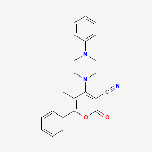 5-methyl-2-oxo-6-phenyl-4-(4-phenyl-1-piperazinyl)-2H-pyran-3-carbonitrile