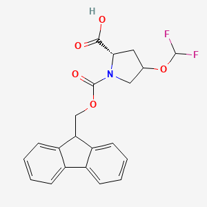 molecular formula C21H19F2NO5 B13355434 (2S)-1-(((9H-Fluoren-9-yl)methoxy)carbonyl)-4-(difluoromethoxy)pyrrolidine-2-carboxylic acid 