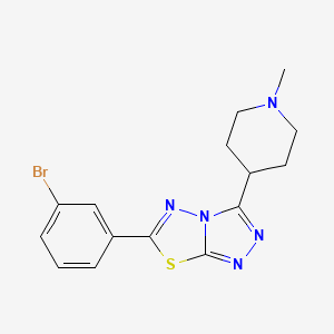 molecular formula C15H16BrN5S B13355471 6-(3-Bromophenyl)-3-(1-methyl-4-piperidinyl)[1,2,4]triazolo[3,4-b][1,3,4]thiadiazole 