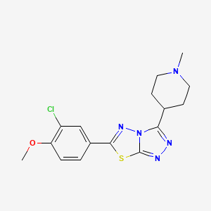 molecular formula C16H18ClN5OS B13355509 2-Chloro-4-[3-(1-methyl-4-piperidinyl)[1,2,4]triazolo[3,4-b][1,3,4]thiadiazol-6-yl]phenyl methyl ether 