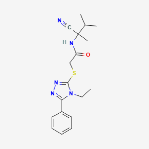 molecular formula C18H23N5OS B13355540 N-(1-cyano-1,2-dimethylpropyl)-2-[(4-ethyl-5-phenyl-4H-1,2,4-triazol-3-yl)sulfanyl]acetamide 