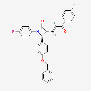 molecular formula C31H23F2NO3 B13355553 (3R,4S)-4-(4-(Benzyloxy)phenyl)-1-(4-fluorophenyl)-3-(3-(4-fluorophenyl)-3-oxoprop-1-en-1-yl)azetidin-2-one 