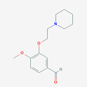 molecular formula C15H21NO3 B13355557 4-Methoxy-3-(2-(piperidin-1-yl)ethoxy)benzaldehyde 