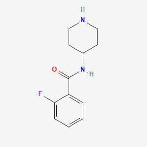 molecular formula C12H15FN2O B1335556 2-氟代-N-哌啶-4-基苯甲酰胺 CAS No. 886494-09-3