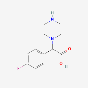 molecular formula C12H15FN2O2 B1335557 (4-氟苯基)(哌嗪-1-基)乙酸 CAS No. 853681-12-6