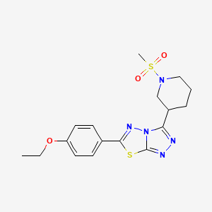 molecular formula C17H21N5O3S2 B13355587 6-(4-Ethoxyphenyl)-3-[1-(methylsulfonyl)-3-piperidinyl][1,2,4]triazolo[3,4-b][1,3,4]thiadiazole 