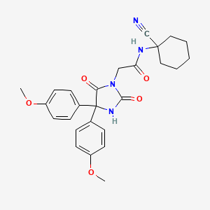 2-(4,4-Bis(4-methoxyphenyl)-2,5-dioxoimidazolidin-1-yl)-N-(1-cyanocyclohexyl)acetamide