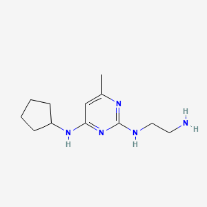 molecular formula C12H21N5 B13355609 N2-(2-aminoethyl)-N4-cyclopentyl-6-methylpyrimidine-2,4-diamine 