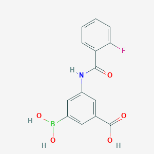 molecular formula C14H11BFNO5 B13355617 Benzoic acid, 3-borono-5-[(2-fluorobenzoyl)amino]- CAS No. 827299-98-9