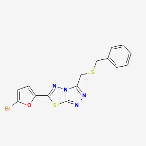 3-[(Benzylsulfanyl)methyl]-6-(5-bromofuran-2-yl)[1,2,4]triazolo[3,4-b][1,3,4]thiadiazole