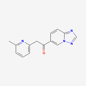 molecular formula C14H12N4O B13355632 1-([1,2,4]Triazolo[1,5-a]pyridin-6-yl)-2-(6-methylpyridin-2-yl)ethan-1-one 