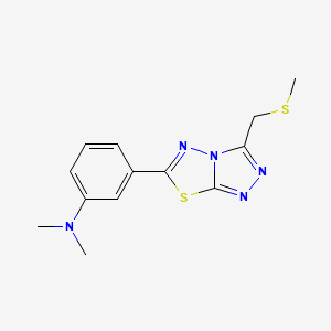 N,N-dimethyl-3-{3-[(methylsulfanyl)methyl][1,2,4]triazolo[3,4-b][1,3,4]thiadiazol-6-yl}aniline