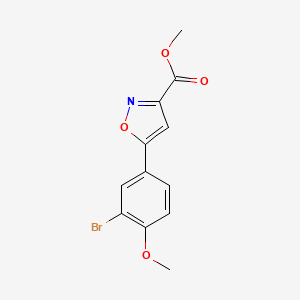 molecular formula C12H10BrNO4 B13355713 Methyl 5-(3-bromo-4-methoxyphenyl)isoxazole-3-carboxylate 