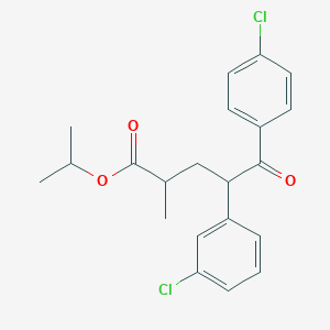 molecular formula C21H22Cl2O3 B13355747 Isopropyl 4-(3-chlorophenyl)-5-(4-chlorophenyl)-2-methyl-5-oxopentanoate 