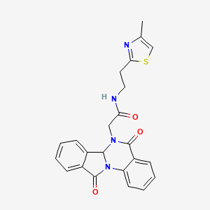 2-(5,11-dioxo-6a,11-dihydroisoindolo[2,1-a]quinazolin-6(5H)-yl)-N-[2-(4-methyl-1,3-thiazol-2-yl)ethyl]acetamide